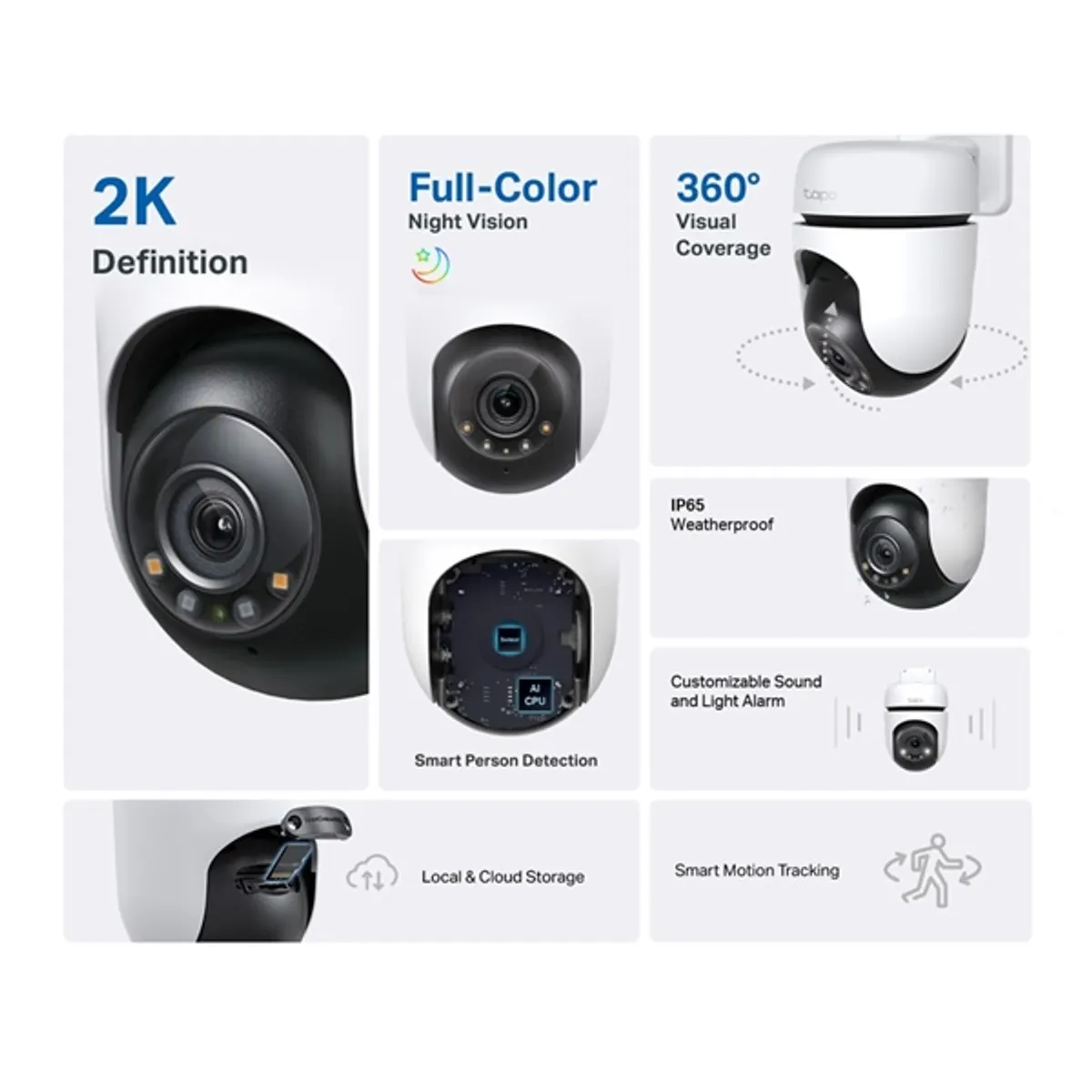 TP-LINK TAPO C510W Tapo C510W 3MP IP65 WiFi PTZ Mikrofon SD-kártyaolvasó Fehér #2