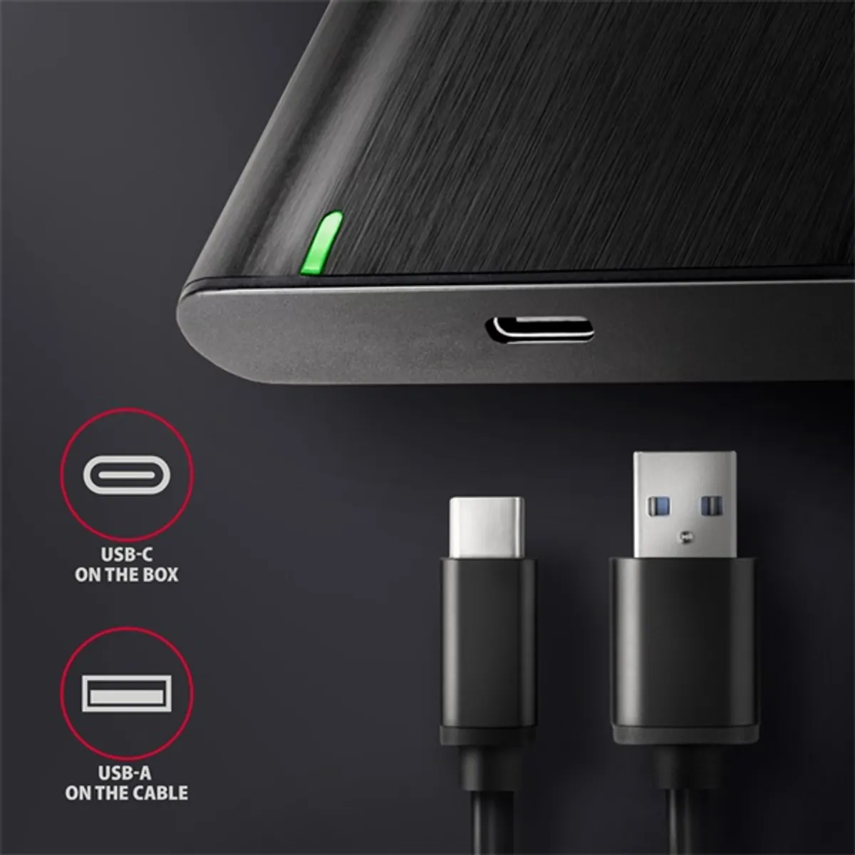 AXAGON EE25-A6C külső 2,5" HDD és SSD ház alumínium fekete USB-C 3.2 Gen1 #5