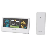 SENCOR 52000065 időjárás állomás fehér vezeték nélküli LCD kijelző ébresztőóra 147 mm szélesség 17 mm mélység 74 mm magasság #3