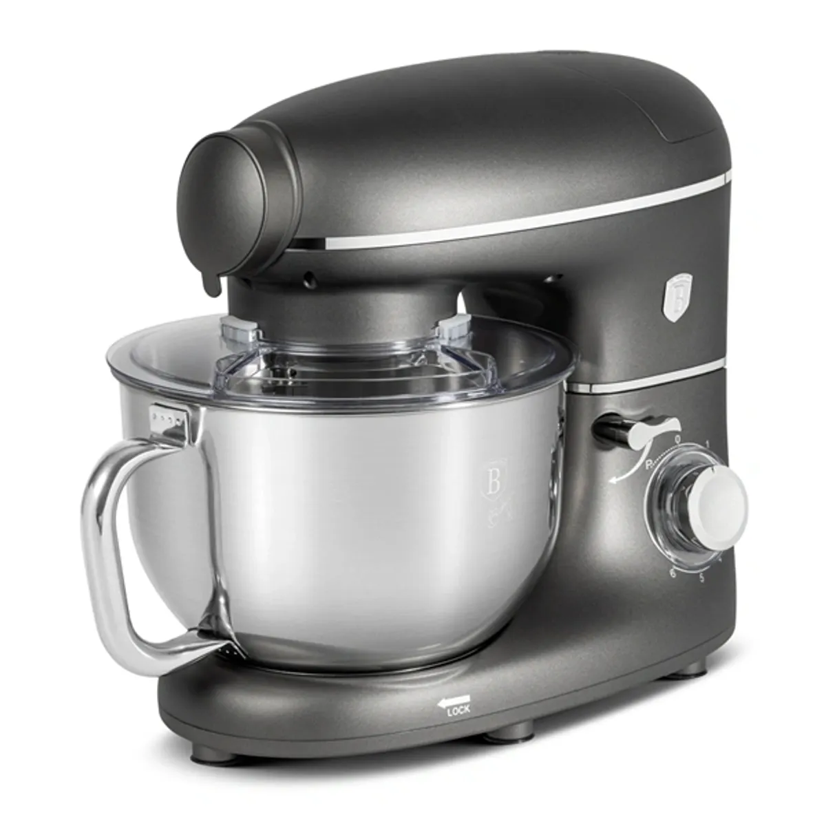 Berlinger Haus BH/9533 konyhai robotgép antracit 1500 W 7 l keverőtál, dagasztó, habverő, húsdaráló, bolygóforgatás, mixer, 6 fokozat #2