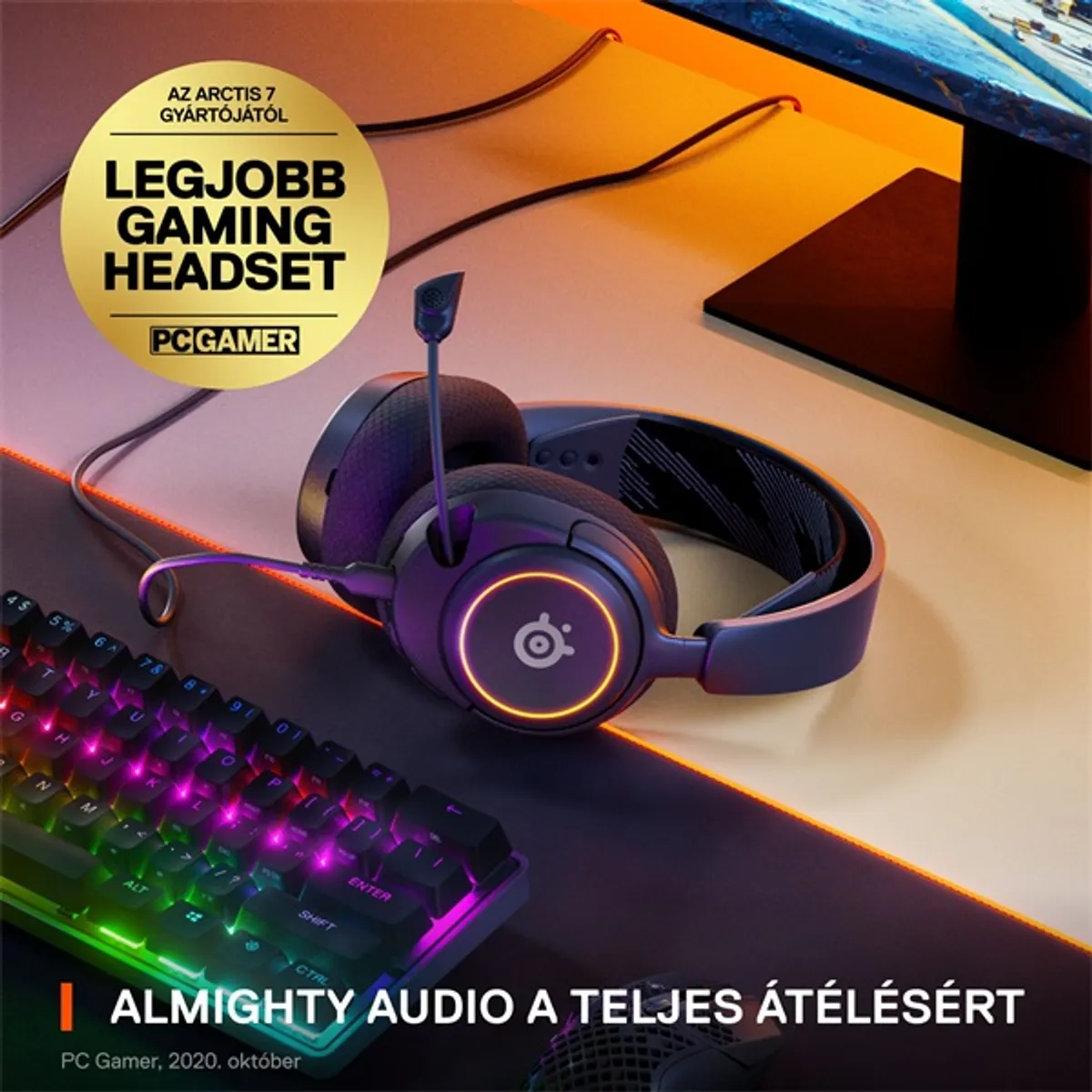STEELSERIES 61631 Arctis Nova 3 fekete gamer usb-c vezetékes 40 mm hangszóró 20-22000 Hz 36 ohm -38 dB mikrofon #6
