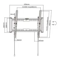 Stell 35057825 SHO 7400 Slim dönthető fekete acél 75 kg 32"-70" VESA 100x100-400x400 #5