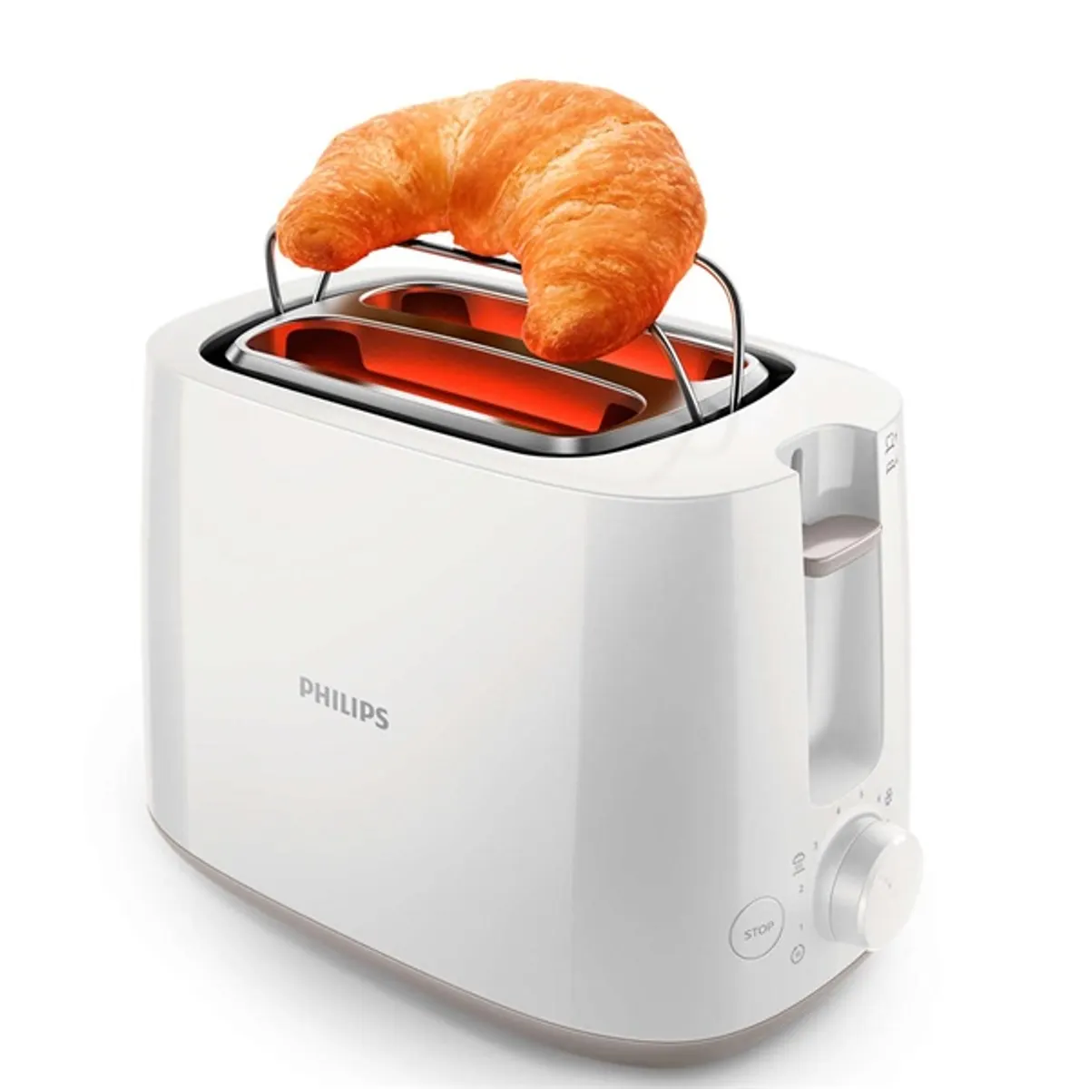 Philips HD2581/00 Daily Collection kenyérpirító fehér 2 szelet 900 W morzsatálca zsemlemelegítő olvasztási funkció automatikus középre helyezés #1