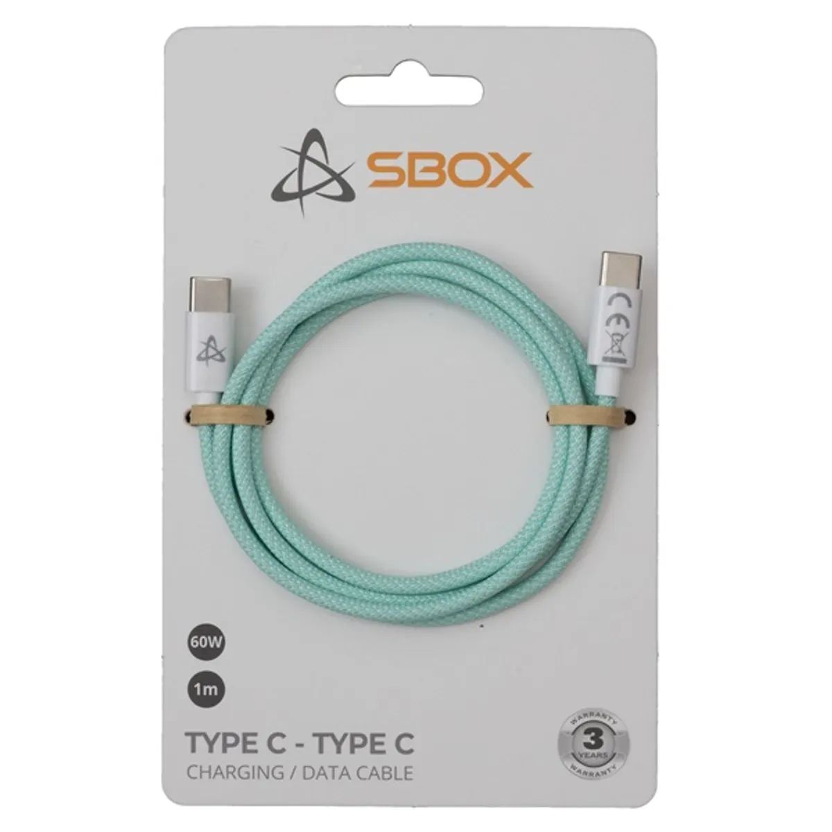 SBOX TYPE-C-1-G Type-C adat- és töltőkábel 100 cm zöld 60W #2