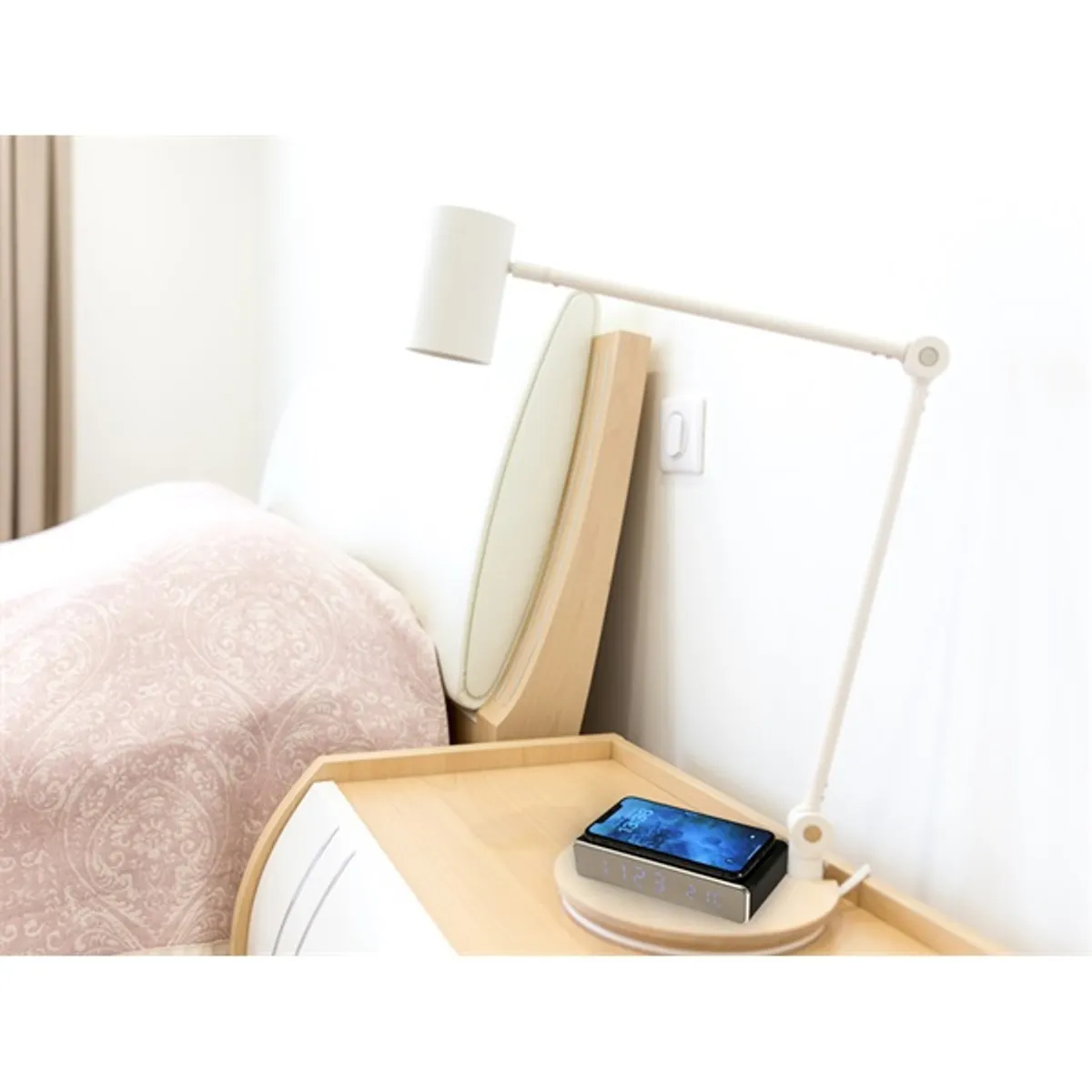 Gembird DAC-WPC-01 Digitális ébresztőóra LCD kijelző vezeték nélküli töltő fekete #5