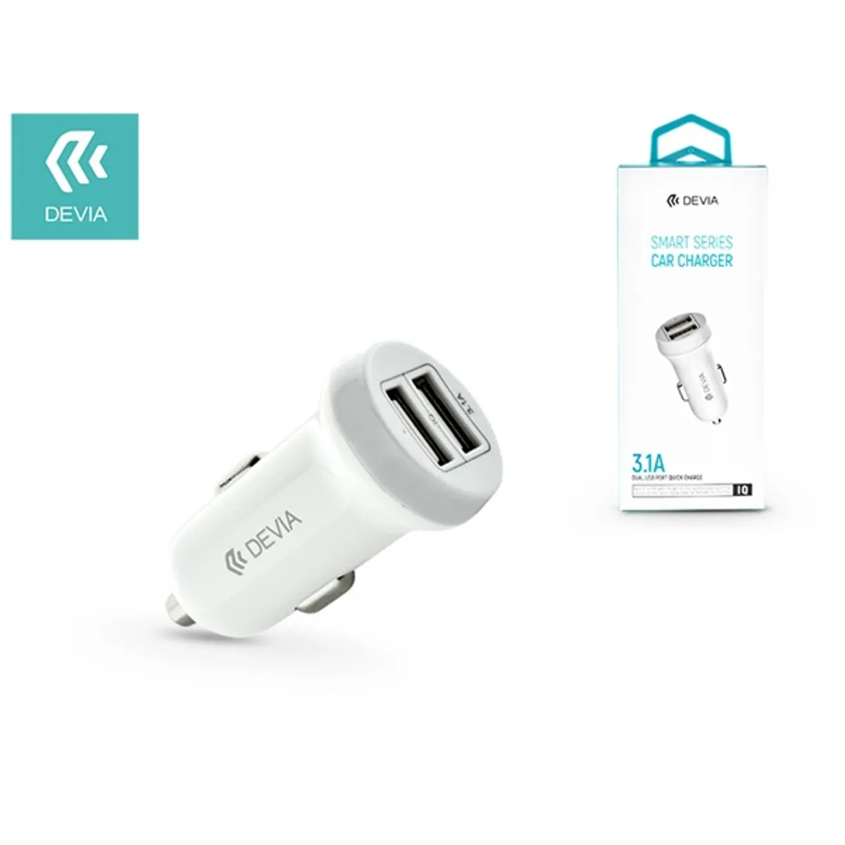 DEVIA ST330810 Smart dual USB töltő 12-24V 2x USB A 3,1A Fehér #1