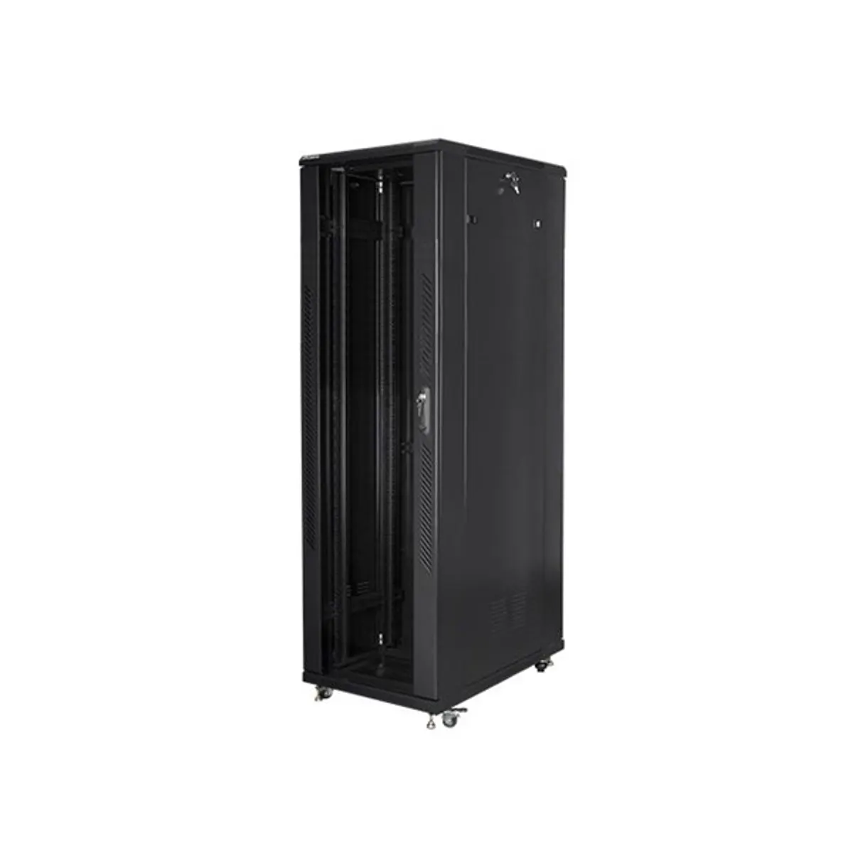 LANBERG FF01-8042-12B 42U 19" szabadon álló rack üvegajtós fekete 800x1000 #2