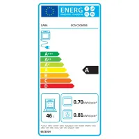 Gaba GOS-C5060GB kombinált tűzhely 50x60 cm 4 gázzóna 46L sütő légkeverés időzítő szürke-fekete