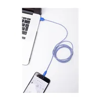 Kikkerland US113-BL-EU Lightning adatkábel 1,8 m textilborítású fehér-kék Apple-kompatibilis USB 2.0