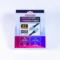 STANSSON SIC-DPHQ-007-D DisplayPort-DisplayPort kábel 3 m v1.4 fekete #2