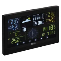 EMOS E6016 meteorológiai állomás belső és külső hőmérséklet és páratartalom, DCF rádióóra, 12-24 időformátum, falra függeszthető #3