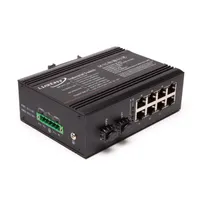 Linkeasy ISW-208-PWR ipari PoE switch 2xGE SFPPlus 8x10-100-1000TX din sín #1