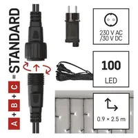 Emos D1CC03 jégcsap fényfüzér 2,5 m 100LED IP44 LED 12W hideg fehér időzítő kültéri beltéri #6