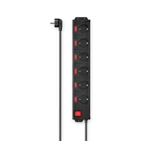 Hama 00223160 Elosztó kapcsolóval 6 aljzatos Schuko fekete 1,4 m