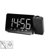 HOME LTCRP03 ébresztőóra rádióval projektorral LED kijelző fekete CR2032