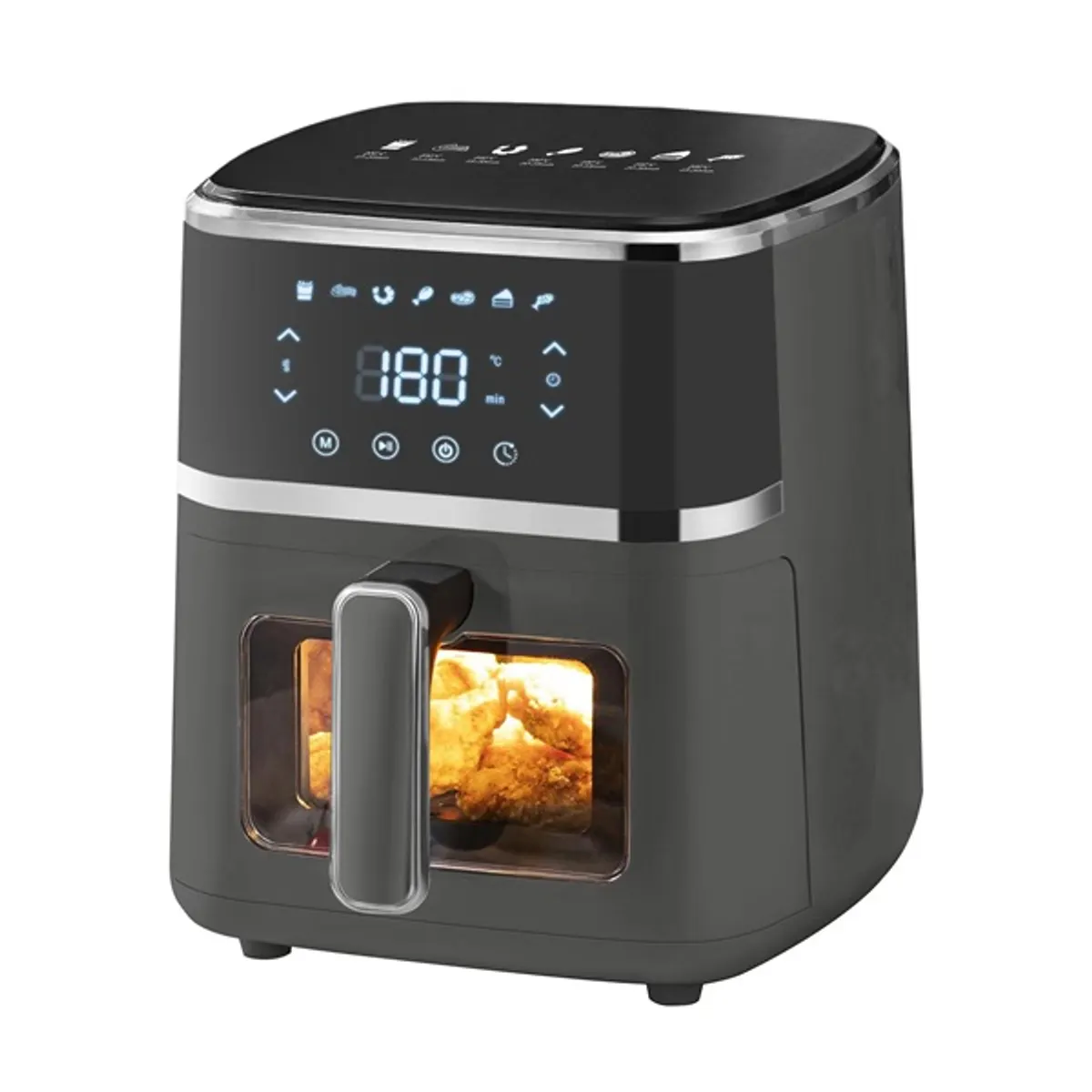 TOO AF-150B Forrólevegős sütő 1400 W 5 L fekete betekintő ablak kivehető edény #2