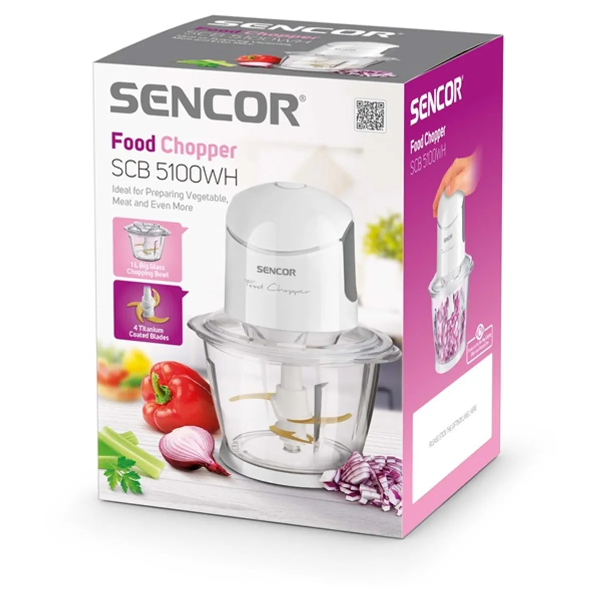SENCOR SCB 5100WH-EUE3 aprító 1,0 L 800 W fehér pillanatkapcsoló biztonsági zár #8