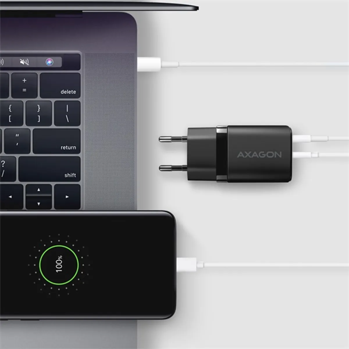 AXAGON ACU-PQ30 Hálózati töltő 1x USB-C 1x USB-A 30W PD 3.0 QC 3.0 fekete #5