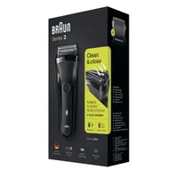 Braun 10AS490013 Series 3 300s fekete beépített akkumulátor vezeték nélküli 20 perc gyorstöltés 1 perc mosható szitaborítású vágófejes borotva #4