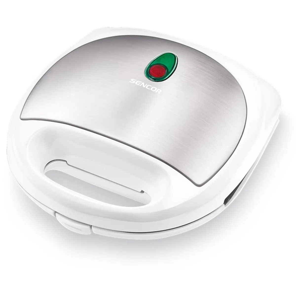SENCOR 41001526 SSM 4310WH szendvicssütő kerámia felület rozsdamentes acél 4 háromszög szendvics automatikus hőfok-szabályzás csúszásgátló lábak #1