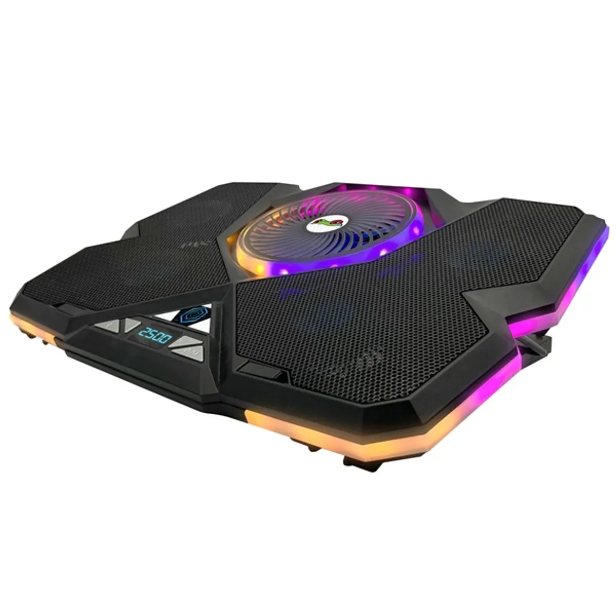 FROGGIEX FX-PC-P1-BL NitroCooling 5x ventilátor rgb világítás usb hub telefontartó fekete #5