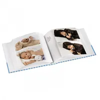 Hama 00001926 memo album kék 22,5x22,5 cm képméret 10x15 cm 100 oldal max 200 kép laminált kötés bedugós zsebek feliratozható felület #2