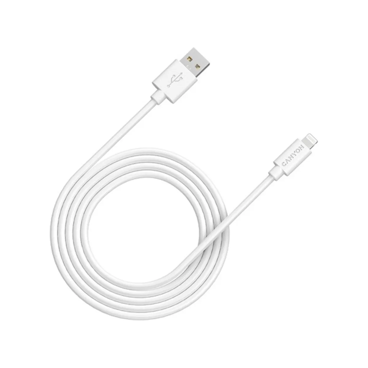 CANYON CNS-MFIC12W MFI-12 USB-A Lightning kábel Adat- és töltőkábel fehér 200 cm #1