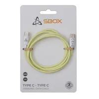 SBOX TYPE-C-1-Y Type-C adat- és töltőkábel szövött 100 cm sárga 60W USB-C #2