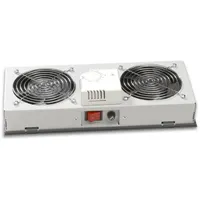 LANDE LN-FAN-THM-2FWMIP-LG 2 modulós ventilátor egység termosztáttal szürke IP55 fali rack szekrényhez szűrővel
