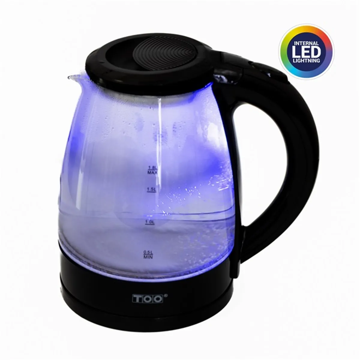 TOO KE-800 1,8 L üveg vízforraló vezeték nélküli, 1800 W, 360 fokos forgó talp, rejtett fűtőszál, vízszintjelző, vízkőszűrő, automatikus kikapcsolás #4