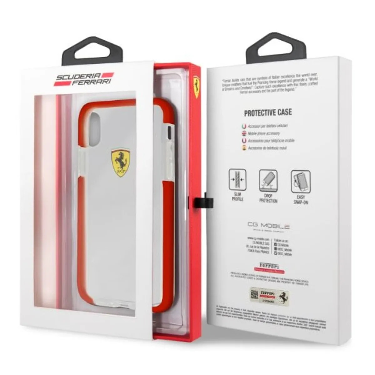 Ferrari FEGLHCPXRE iPhone X tok piros-átlátszó fényes #2