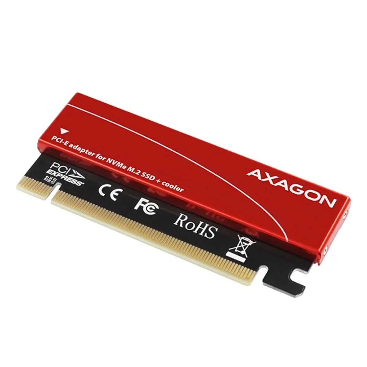 AXAGON PCEM2-S M.2 NVMe PCIe bővítő M-key/B+M-key, 2230-2280, Plug and Play, 4-lane PCIe 3.0/4.0, alumínium hűtőburkolat, LED #1