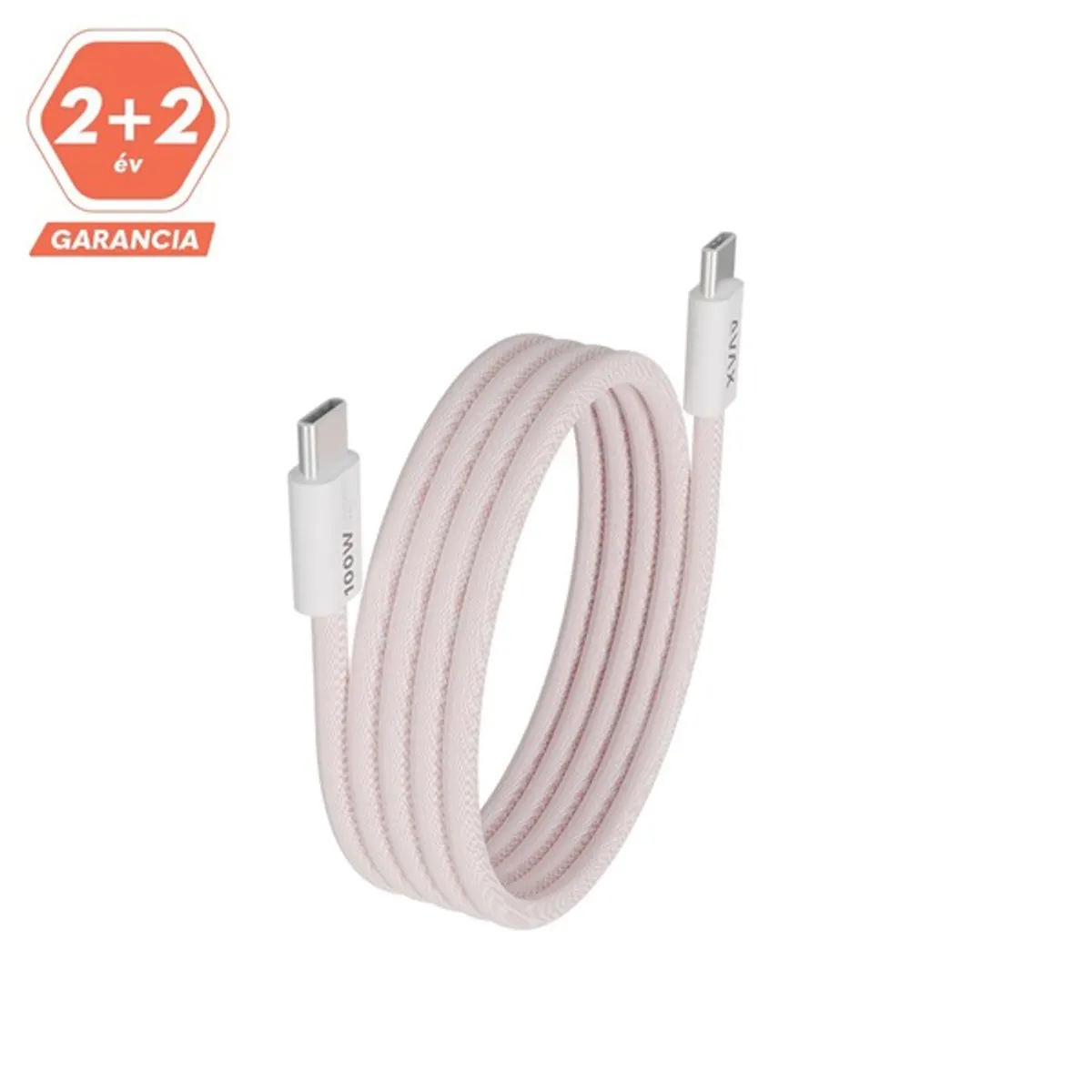 AVAX CB610P Magnety USB-C adat- és töltőkábel 100W 1m rózsaszín fonott #4