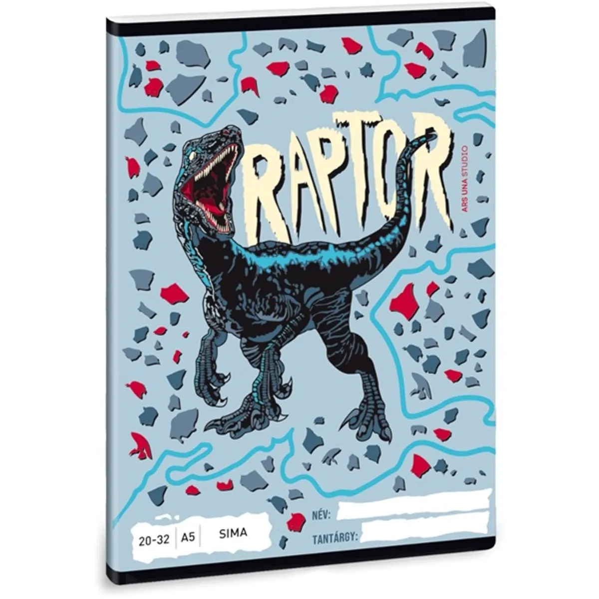 ARS UNA 53610874 Raptor A5 32 lap sima füzet mintás karton fedél fényes fólia #1