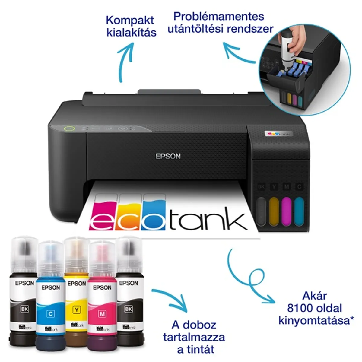 Epson C11CJ71407 EcoTank L1270 WiFi ePrint Színes tintasugaras A4 5760x1440 DPI papírtálca bemeneti 100 lap kimeneti 100 lap Duplex kézi #2