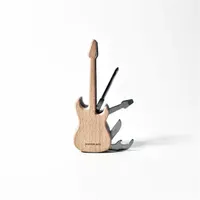 Kikkerland CD555 gitár multifunkciós zsebszerszám bükkfából és rozsdamentes acélból sörnyitó, laposfejű Philips csavarhúzó, mini bicska