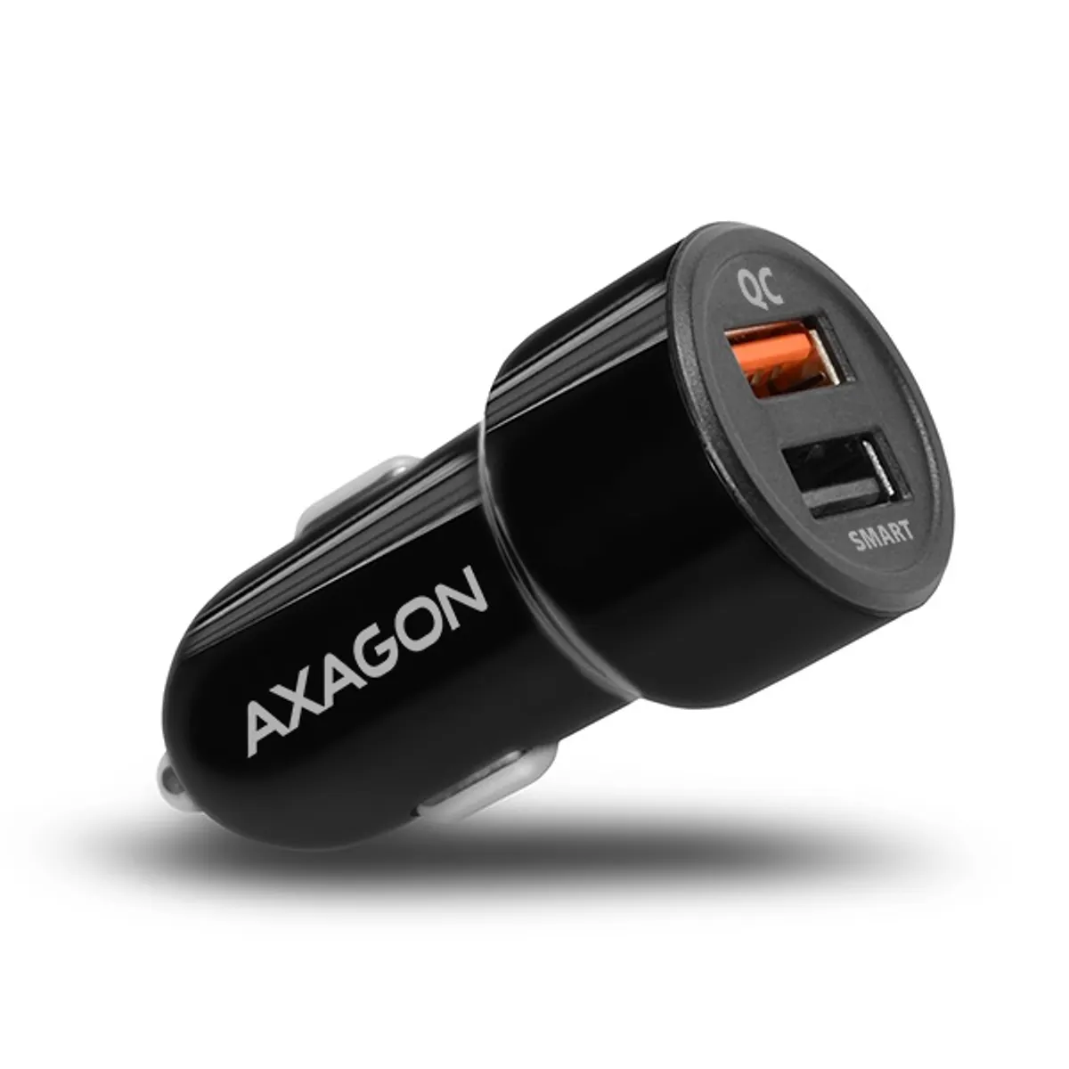 AXAGON PWC-QC5 QC3.0 és 2.4A fekete autós töltő 12-24V két USB port #1