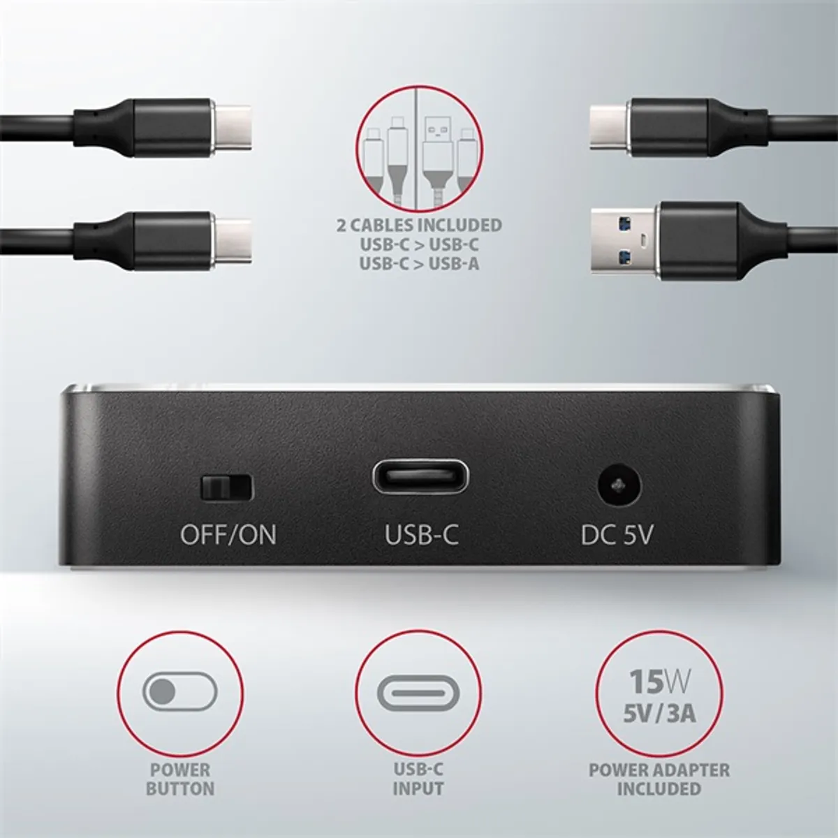 Axagon ADSA-M2C M.2 dokkoló 2x NVMe USB-C alumínium külső #7