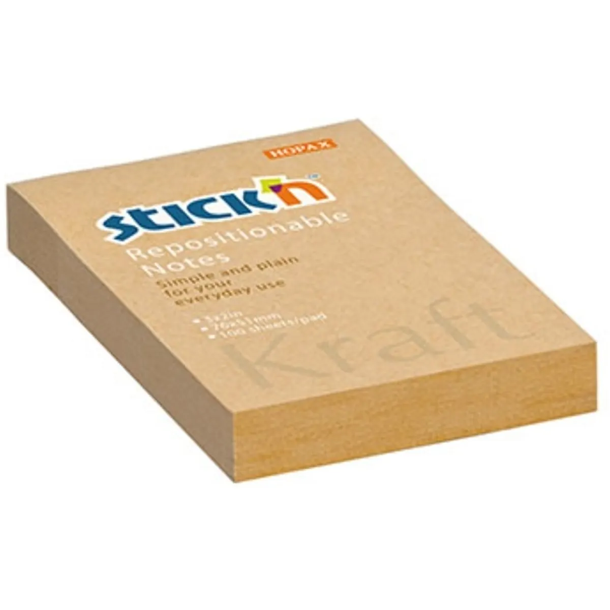 Stick N 21638 KraftNotes 76x51 mm 100 lap natúr újrahasznosított jegyzettömb #1