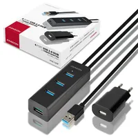 Axagon HUE-S2BP négyportos USB 3.0 hub tápegységgel 1,2 m kábellel #2