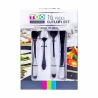 TOO KT-402 S Spark 16 db-os evőeszköz készlet rozsdamentes acél ezüst #2