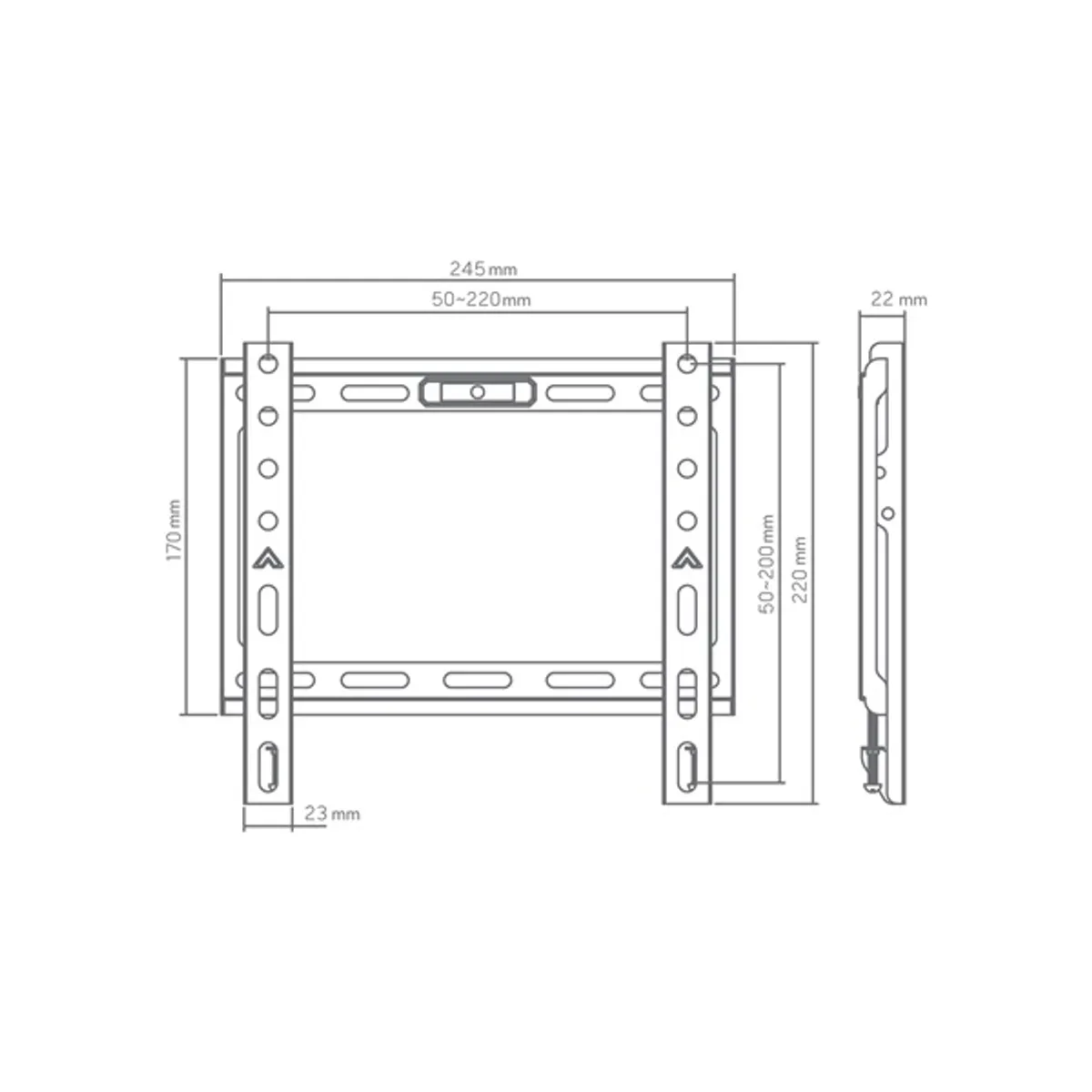 SBOX BL-3722F fix fali konzol 13"-43" VESA 50x50-200x200 45 kg fekete acél #4