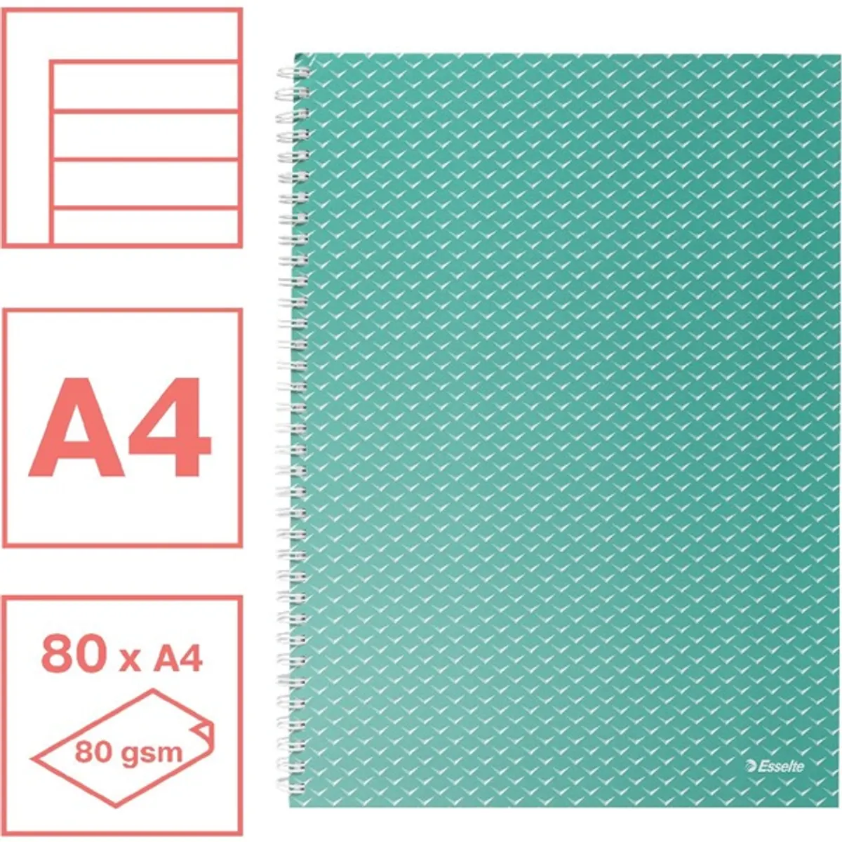 Esselte 628482 ColourBreeze A4 vonalas spirálfüzet zöld 80 lap FSC #2