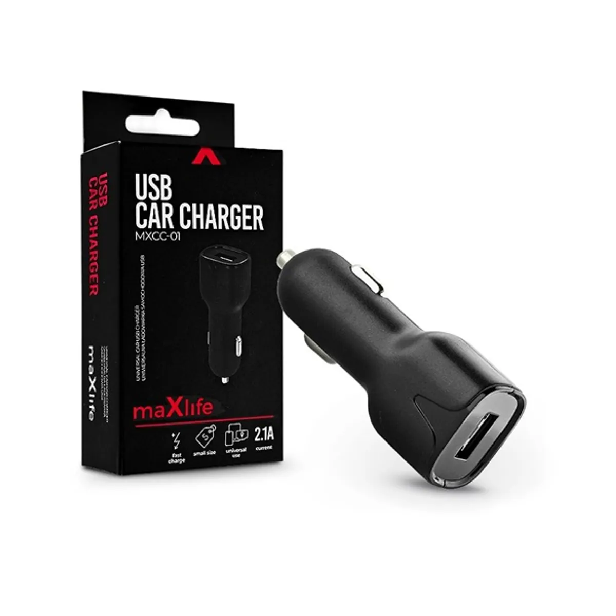 MAXLIFE TF-0018 USB autós töltő 5V 2,1A szivargyújtó bemenet 12-24VDC univerzális #1
