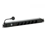 LEGRAND 646836 elosztó 19"1U túlfeszültség-védelemmel 6 aljzat 3m fekete Schuko CEE 7 #1
