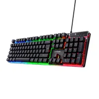 Trust 25458 GXT 835 Azor vezetékes gamer billentyűzet USB RGB numerikus 180 cm fekete