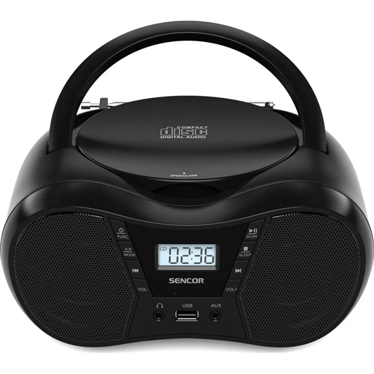 Sencor 35059801 SPT 2300 BK Bluetooth CD MP3 USB FM hordozható 4,0 W #1