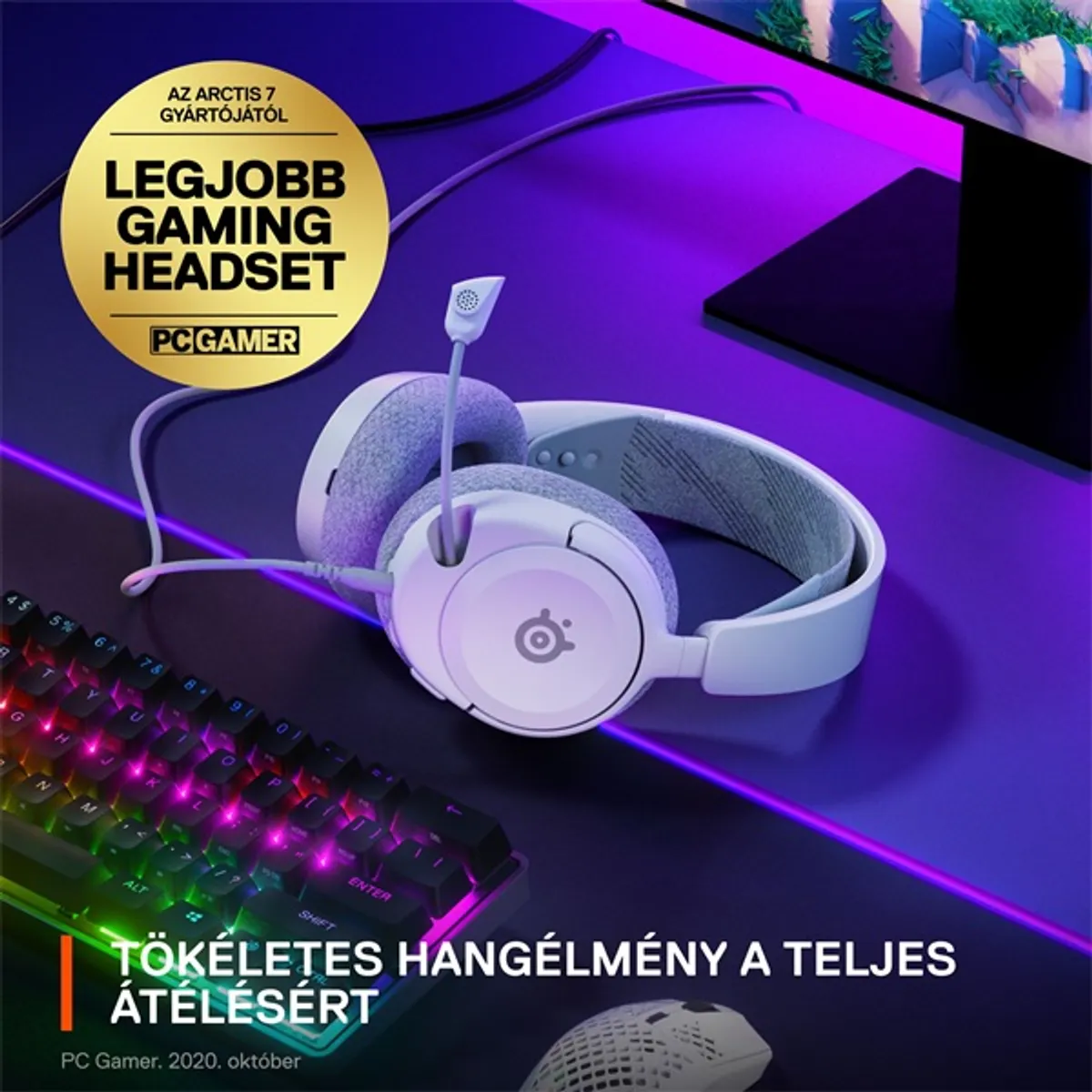 SteelSeries 61607 Arctis Nova 1 fehér 120 cm 3,5 mm pc mac konzol mobil zajcsökkentős mikrofon 40 mm 36 ohm 20-22000 Hz #6