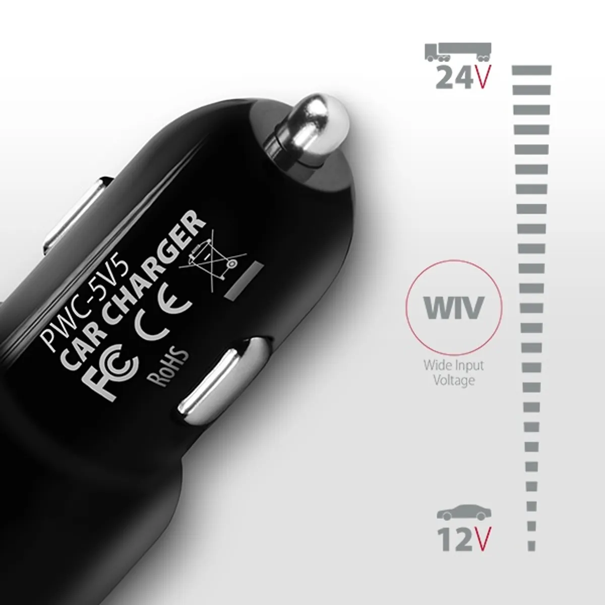 Axagon PWC-5V5 autós töltő 2x USB A SmartCharge 24W #2