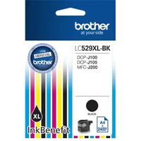 Brother LC529XLBK Fekete tintapatron 2400 oldal Pigment alapú tinta Kompatibilis DCP-J100 DCP-J105 MFC-J200